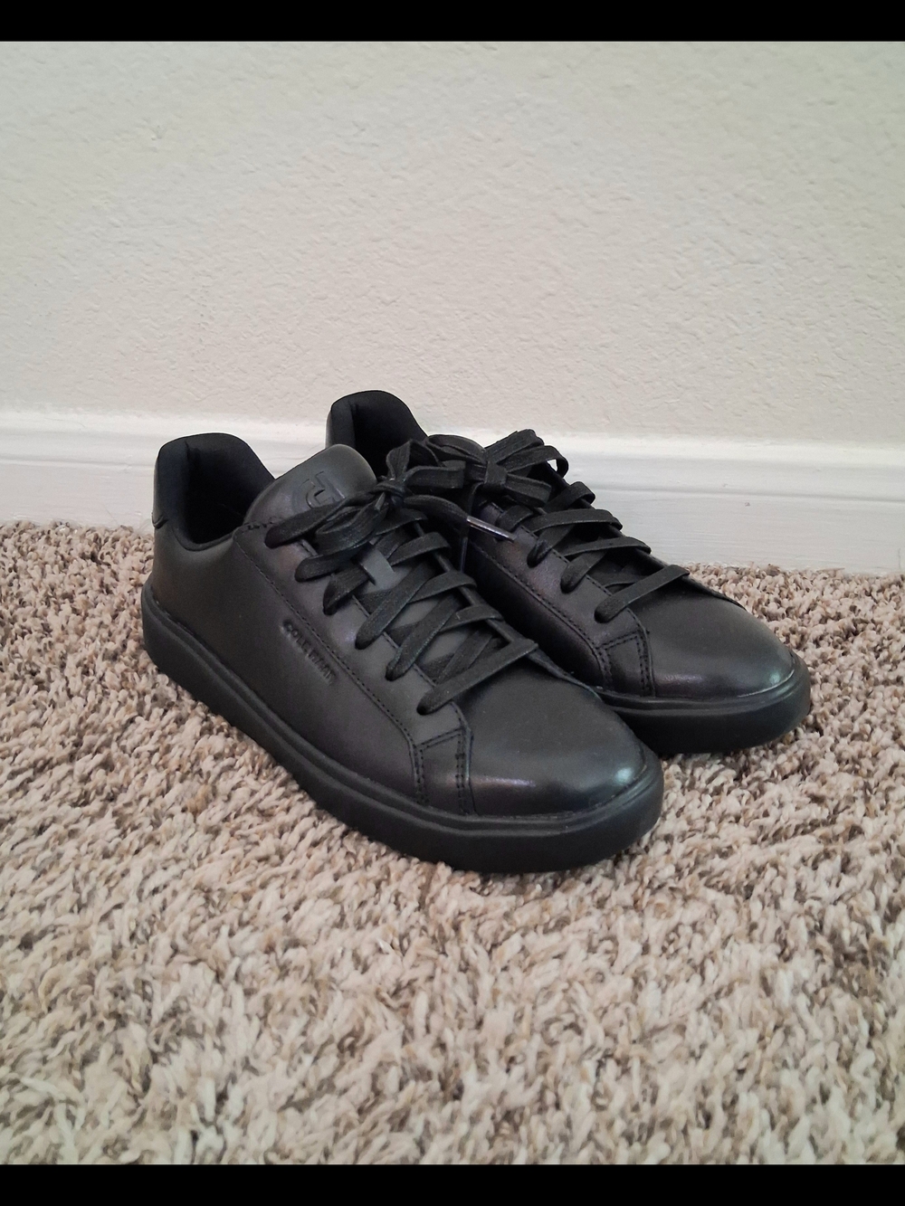 Cole Haan Women's Black Low-Top Leather Sneakers